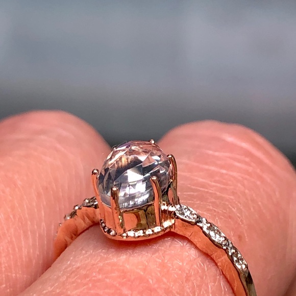 14k Rose Gold 1 Carat Moonstone Diamond Ring - Picture 7 of 9